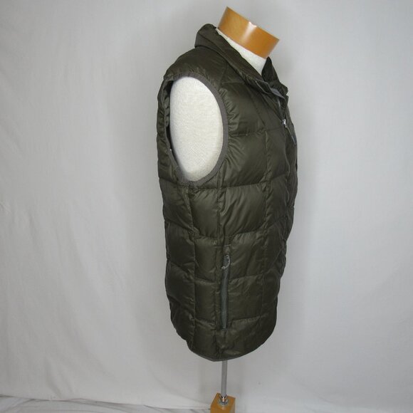 Eddie Bauer Olive Green Goose Down Puffer Vest Men's M Medium - Picture 4 of 9
